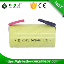 GLE ni-cd battery sub c battery 1.2v 3400mah nicd sc rechargeable battery